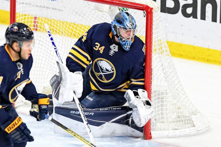 Expect Sabres to evaluate over final month; Jonas Johansson to start in