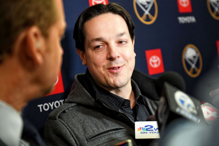 Buffalo Sabres co-captain Daniel Briere enters the arena before the Sabres  game against the Pittsburgh Penguins at the HSBC Arena in Buffalo, New York.