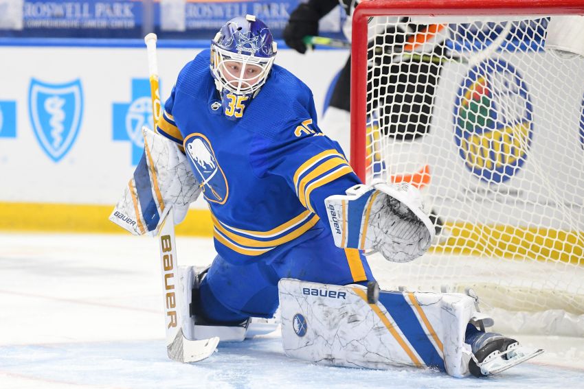 The Sabres took their best shot at their former goalie, but Linus